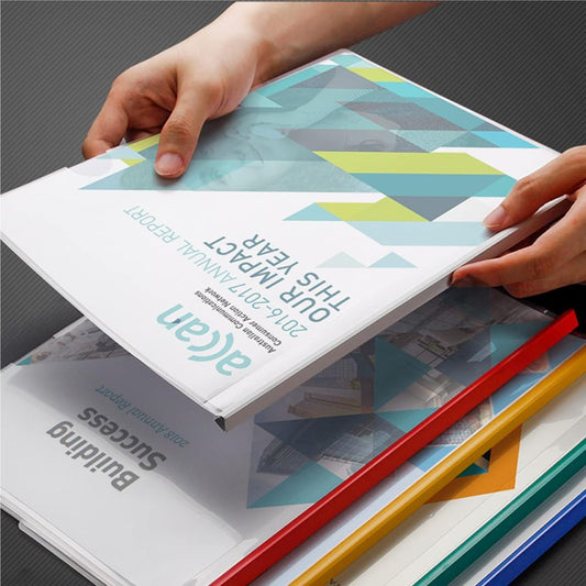 Transparent Plastic Documents Slider Bar Files Holder Clear 10 Pcs A4 Size