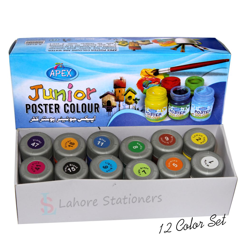 Poster Colors 12Pcs Apex Junior