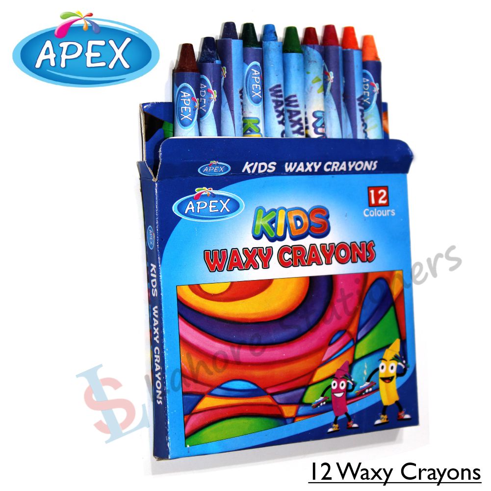 Apex Wax Crayons For Kids 12 Colours