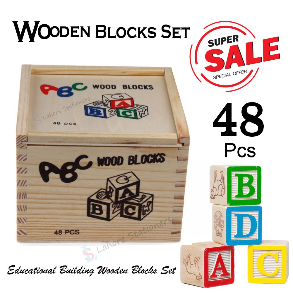 Wooden ABC & Number Blocks For Kids Educational Toys