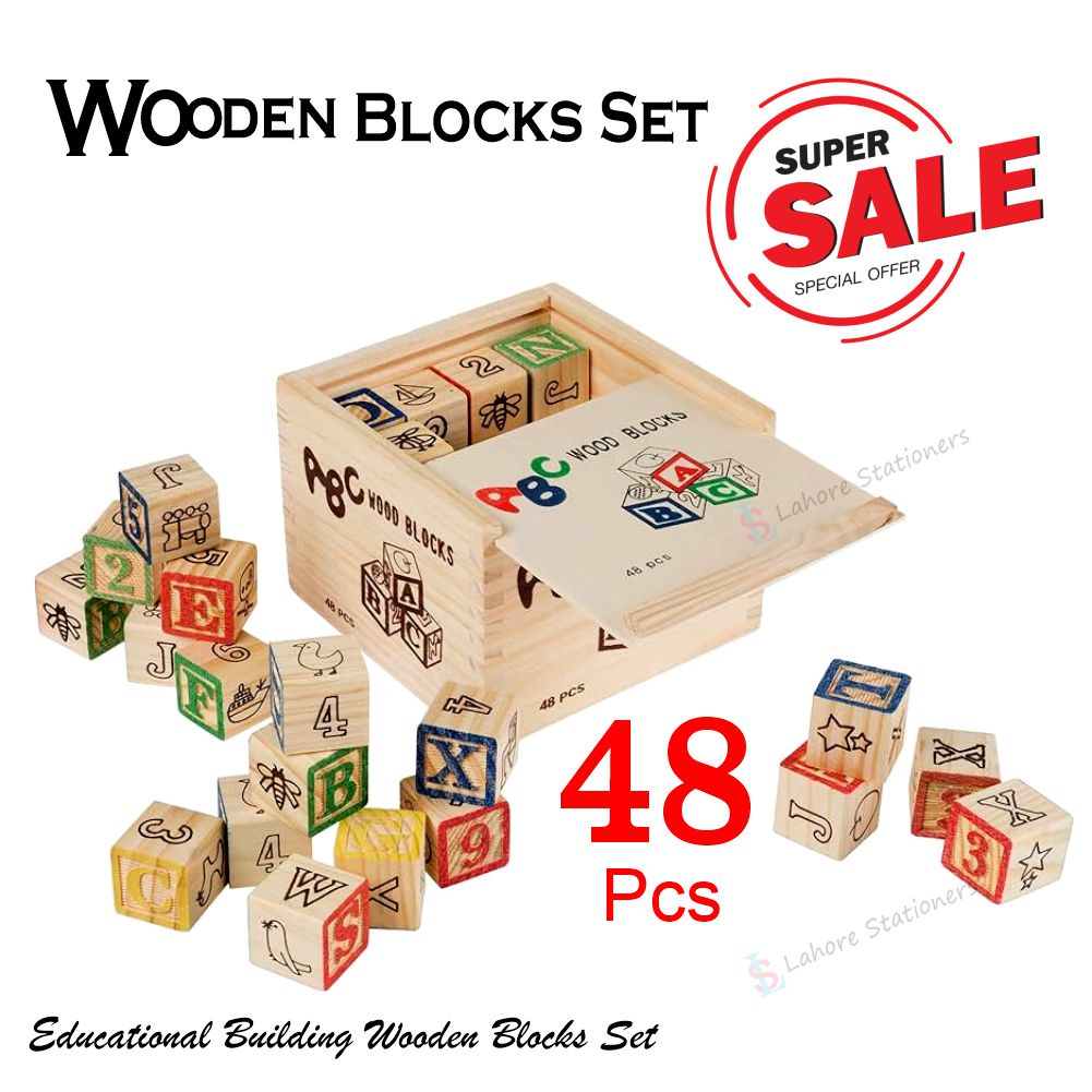 Wooden ABC & Number Blocks For Kids Educational Toys – Lahore Stationers