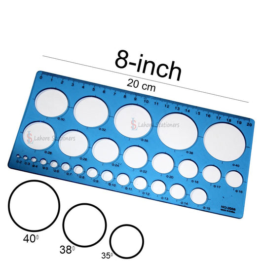 Circle Stencils for Drawing Study Round Hole Ruler Tool Geometric Stencil Rulers Templates Scale Drawing Tool