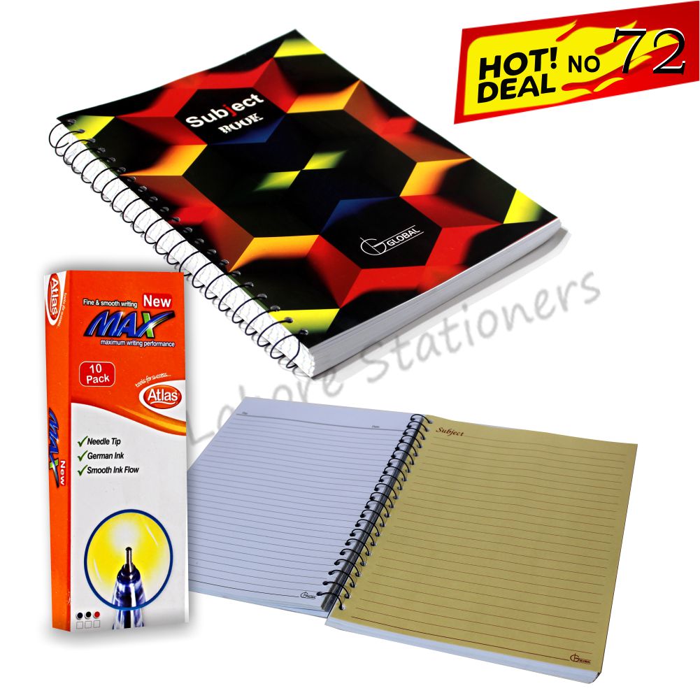 Deal 72 Subject Book Copy Atlas Max Ballpoint Pen Pack of 10 School & Office Supplies