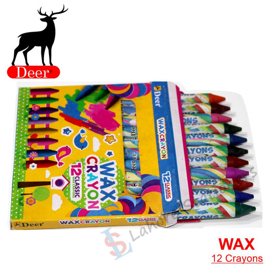 Deer Classic Wax Crayons 12 Pcs Crayons Color