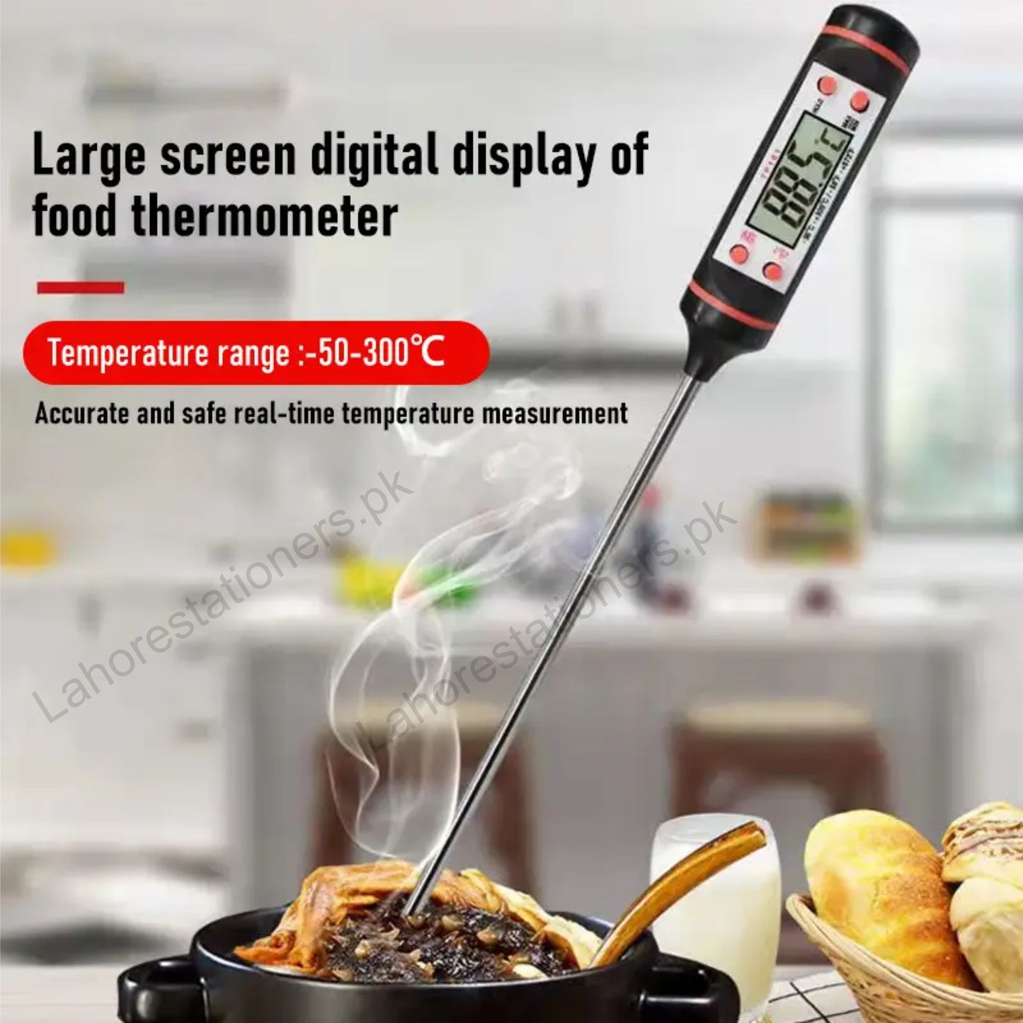Digital Food Thermometer Instant Read Kitchen, BBQ, Meat & Candy Thermometer