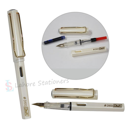 Dux 360 Luxury Fountain Pen High Quality Product. Body Color milky white Single Piece