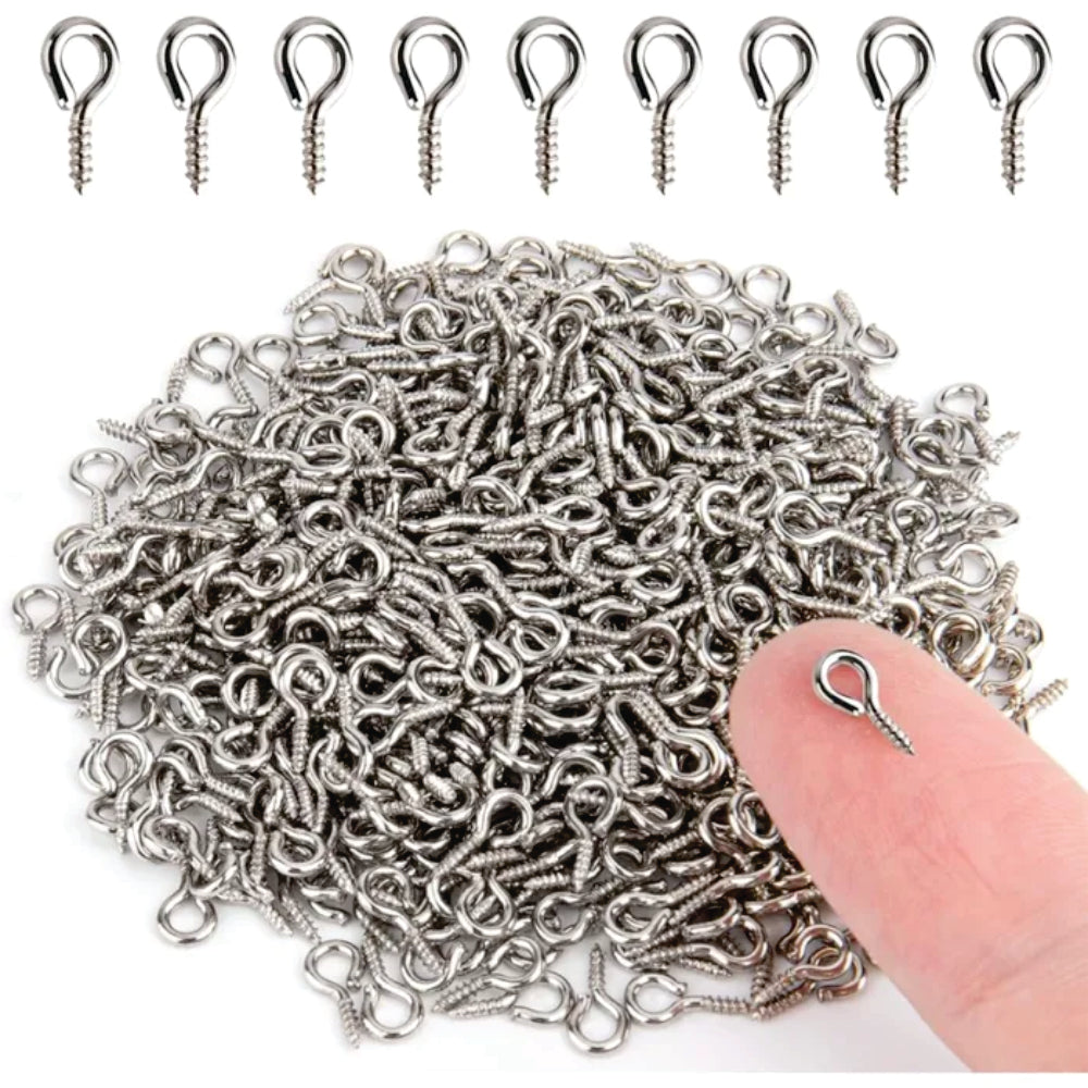 Mini Eye Pins Hooks for Keychains & Jewelry Making Metal Screw Loops for Resin Crafts & DIY Projects
