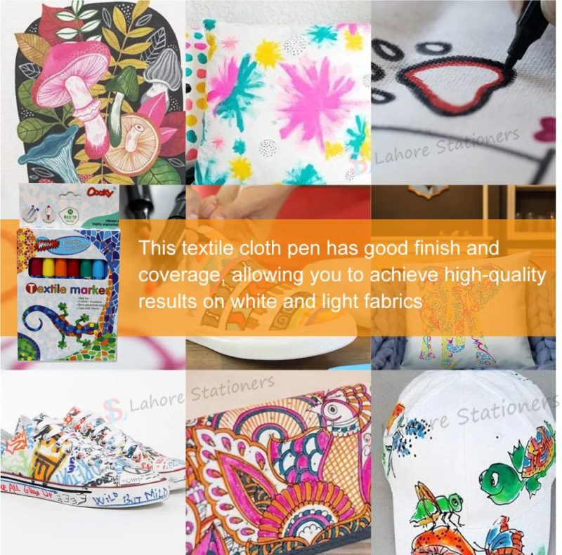 Textile Colors Marker 8 Pcs