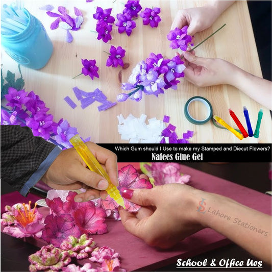 Nafees Craft Glue Gel 4 Colors Pcs School & office Use