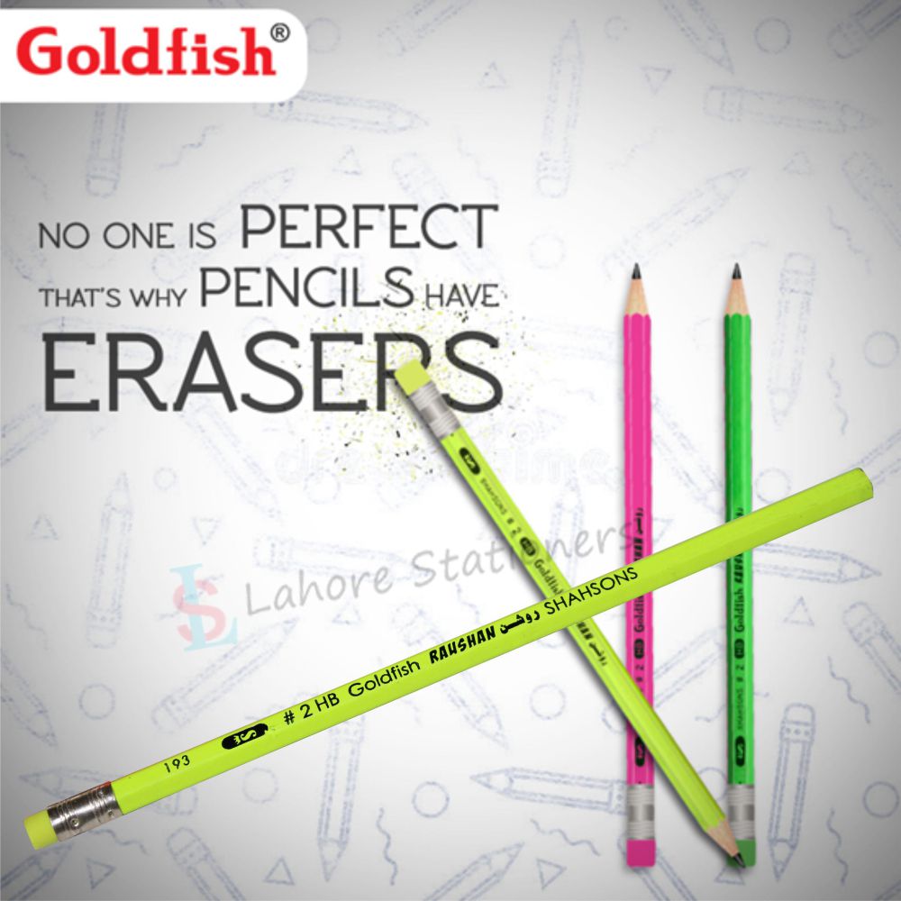 Goldfish Roshan Lead Pencil 2 HB Pack Of 12 Pencils Art No:193