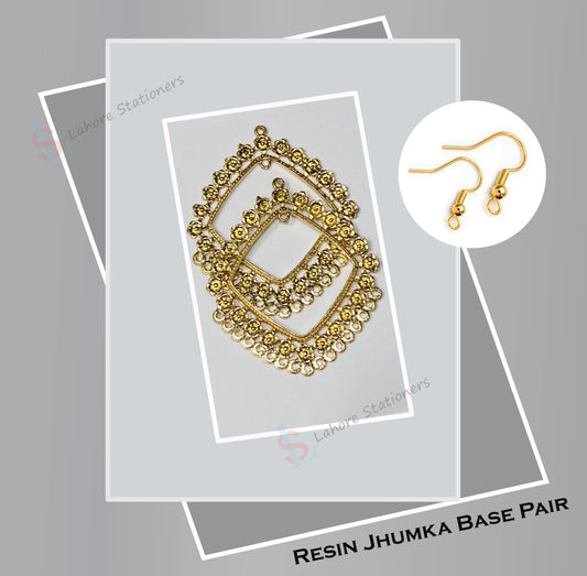 Jhumka Earrings Base Square Design Pair