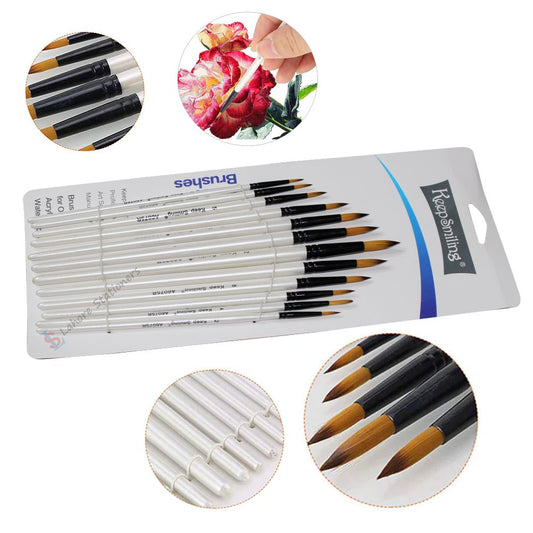 Keep Smiling Paint Brush 12Pcs Set Tip Round