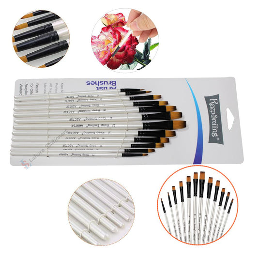 Keep Smiling High Quality Flat Brush Set 12pcs