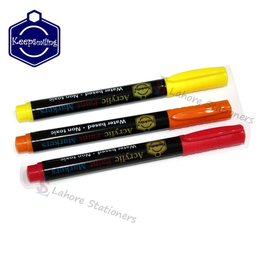 Keep Smiling Acrylic Paint Markers Set 12 Pieces Color Markers