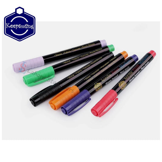 Keep Smiling Acrylic Paint Markers Set 6 Pieces Color Markers