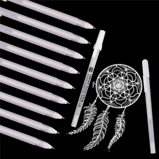 Keep Smiling White Highlight Gel Pen for Hand Painted Design/Highlight 0.8 mm Pack of 3 Pen