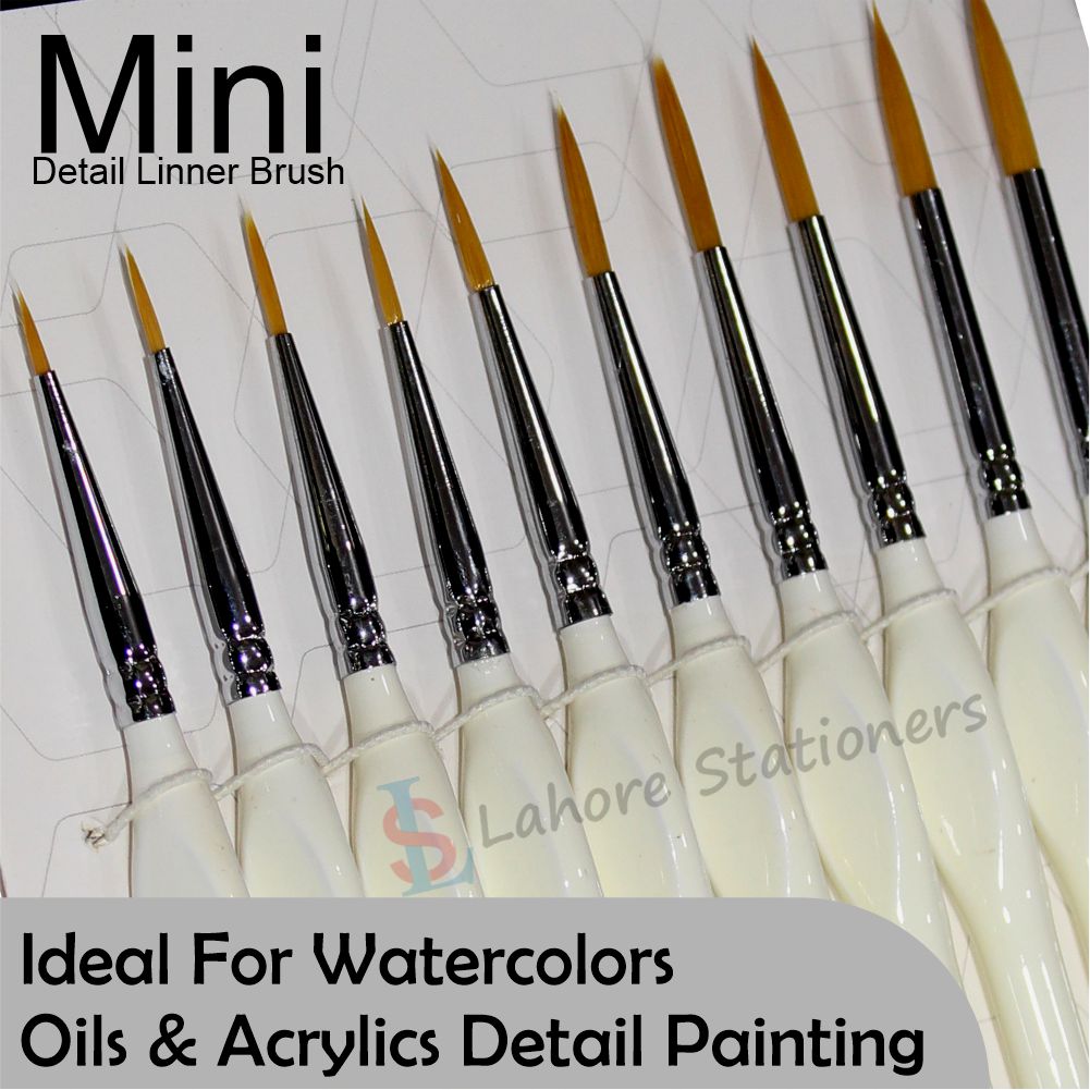 Keep Smiling Mini Detail Linner Paint Brush Set In Pack 10 Pcs