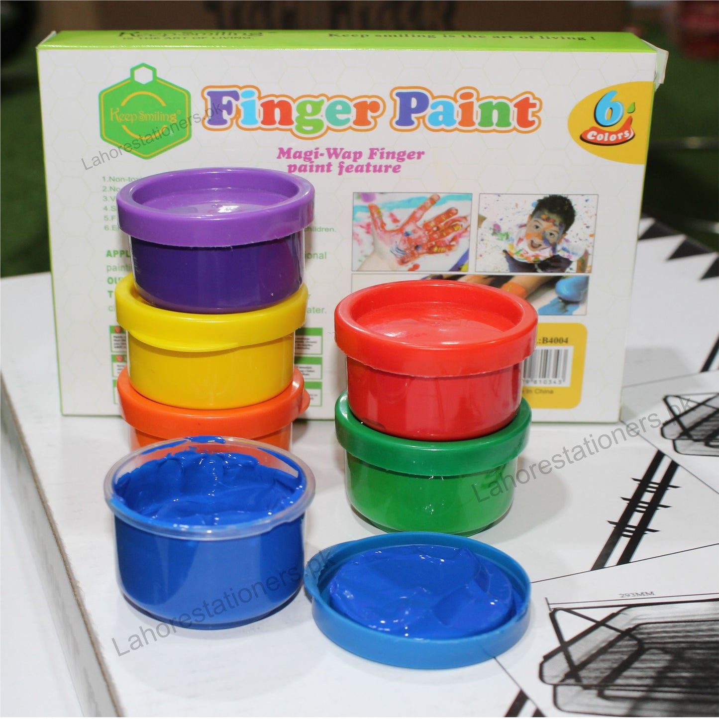 Keep Smiling Washable Finger Paint for Kids 6 Colors Set