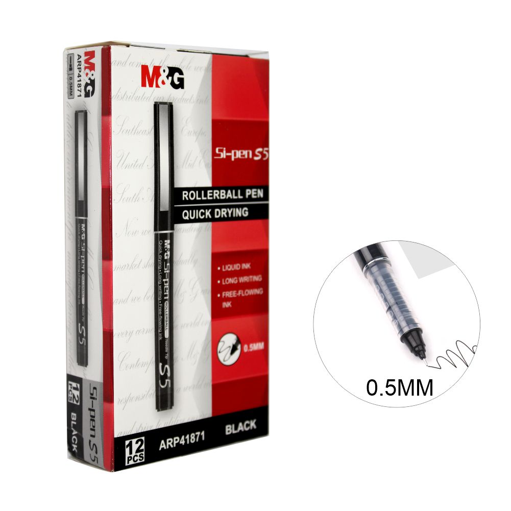 M&G Si Pen S5 Ballpoint Pen Black Ink, Box (12 Pack Single)