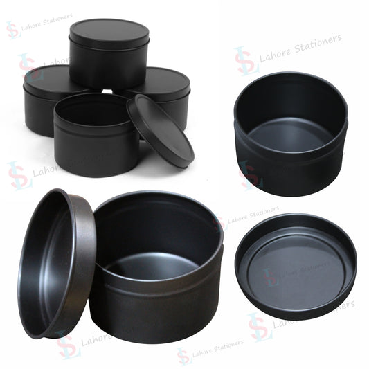 Black Metal Candle Jars Empty for Gift Jewelry Storage Tin Box