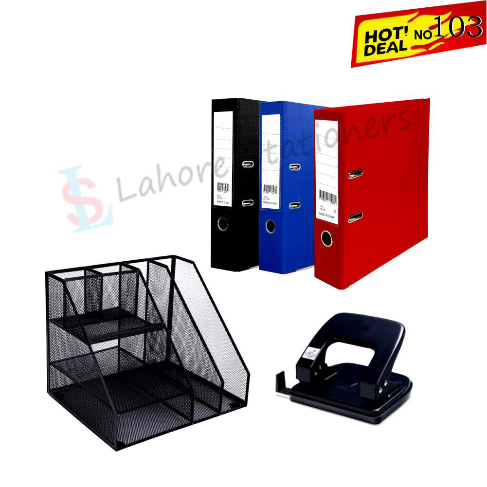 Deal 103: Office Box File set 3Pcs & Desk Cabinet Holder File Organizer
