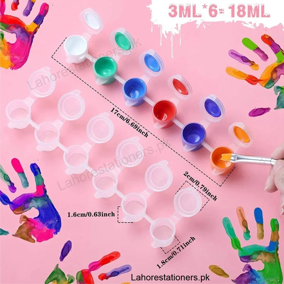 Mini paint pot set Acrylic Paint with Paint Brushes strips Kids DIY painting kit supply