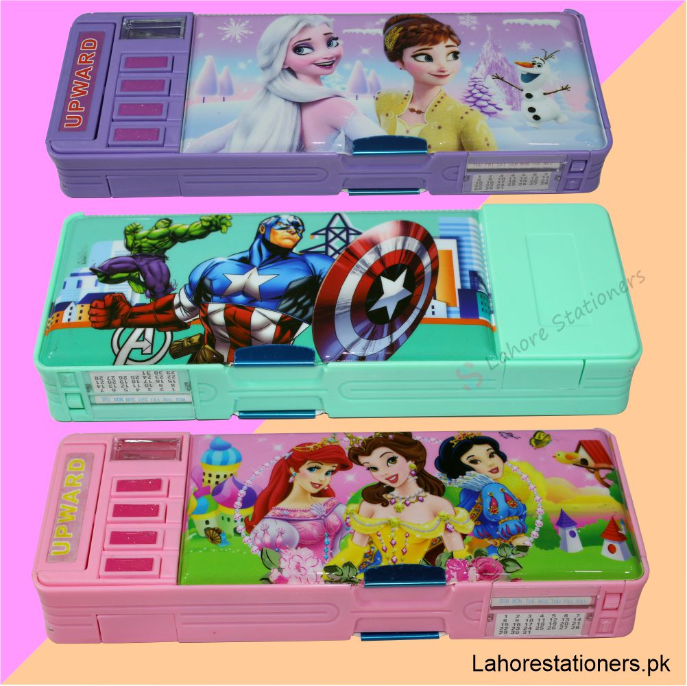 Multi Function Magnet Geometry Box Double Side Pencil Case