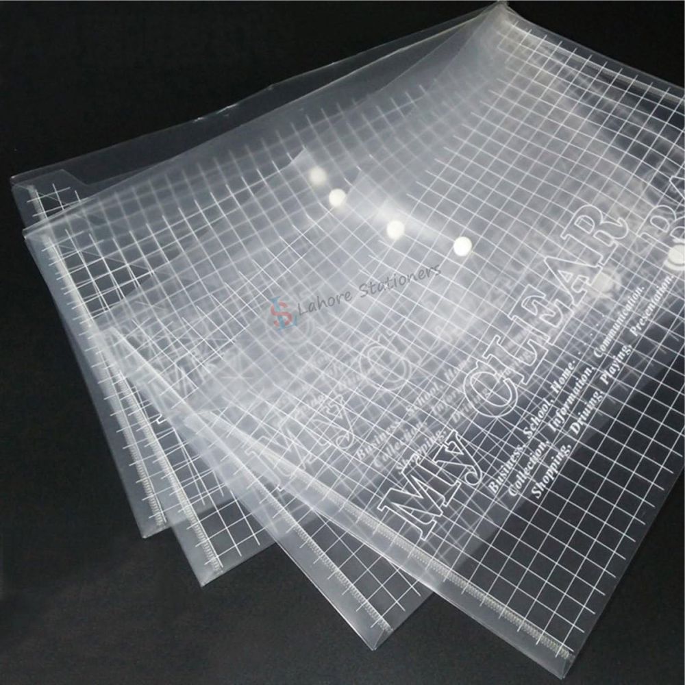 My Clear Bag Button File Plastic Transparent