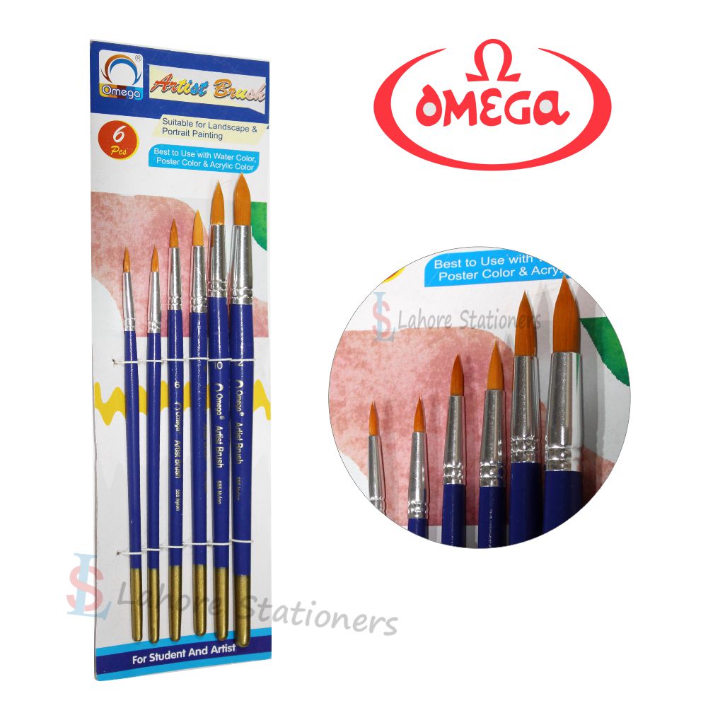 Omega Artist Round Tip Brush Set of 6 Pcs
