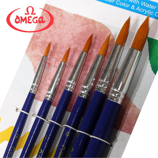 Omega Artist Round Tip Brush Set of 6 Pcs
