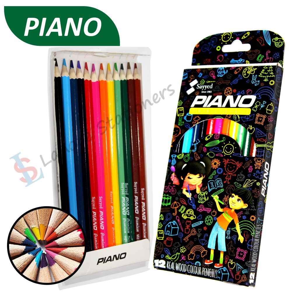 Piano Premium 12 Colour Pencils Full Size