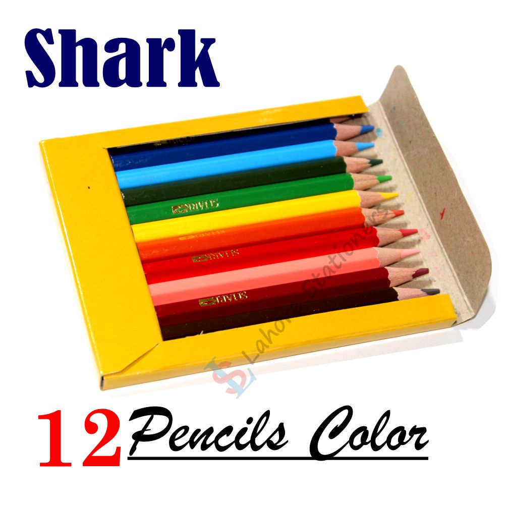Shark Hexagonal Half Size 12 Colour Pencils