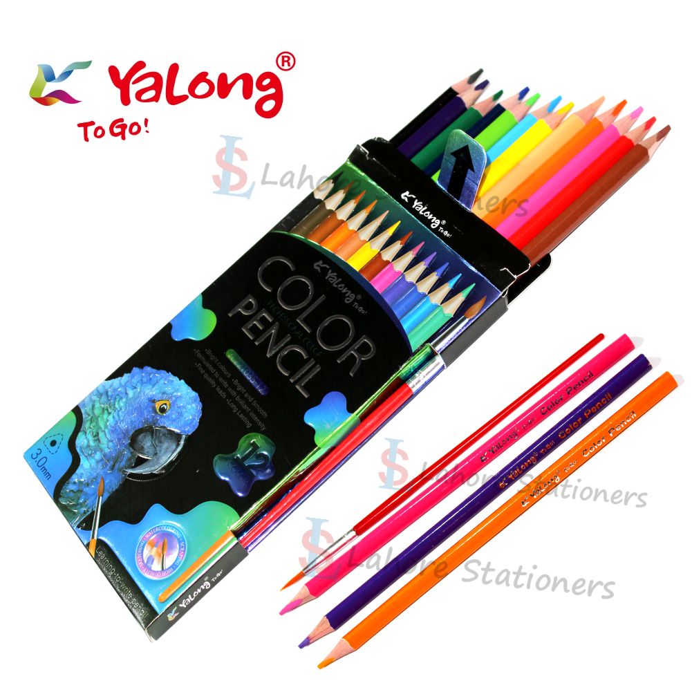 Yalong Color Pencil Set Pack of 12 Colors Pencils With 1Pc Brush Free