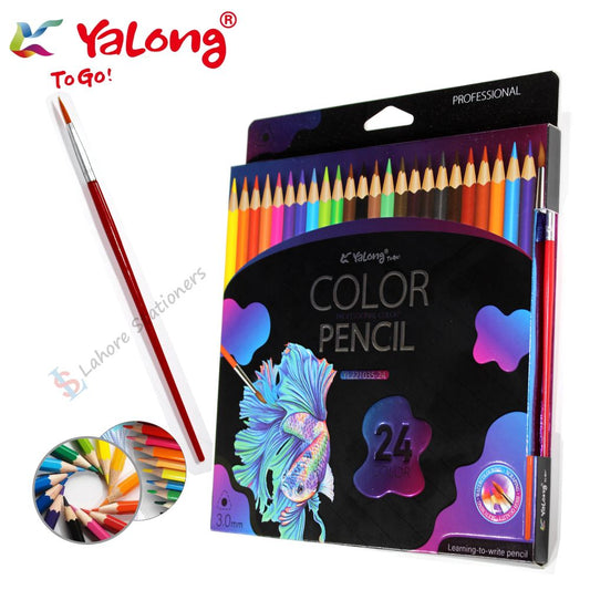 Yalong Color Pencil Set Pack of 24 Colors Pencils With 1Pc Brush Free