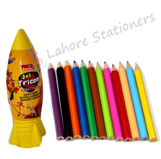 Bahadur Jet Tricon Color Pencils Jar New 24 Colors