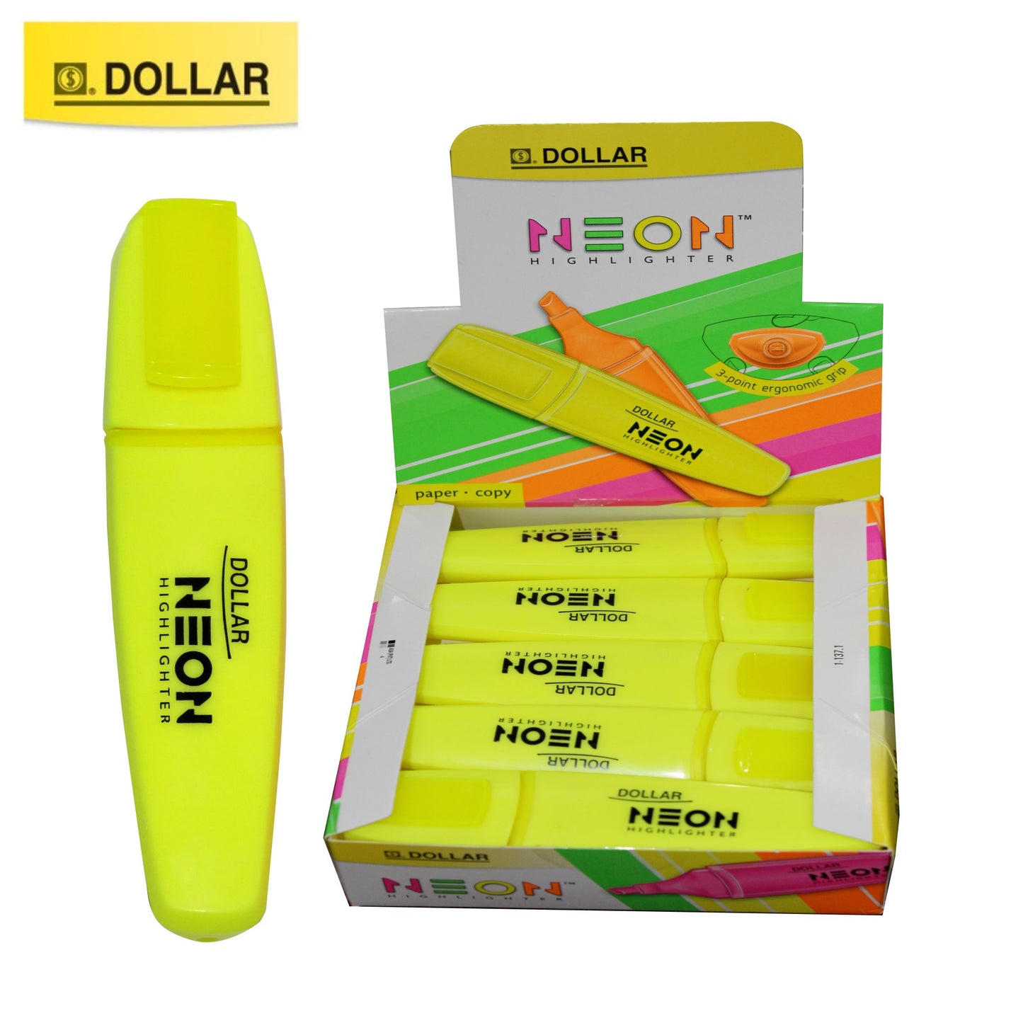 Dollar Neon Highlighter10 Pcs Box