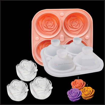 Silicone Rose Mold Candle Making & Ice Cube Tray