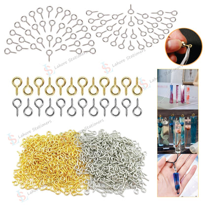 Mini Eye Pins Hooks for Keychains & Jewelry Making  Metal Screw Loops for Resin Crafts & DIY Projects