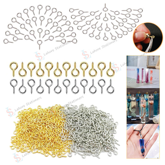 Mini Eye Pins Hooks for Keychains & Jewelry Making  Metal Screw Loops for Resin Crafts & DIY Projects