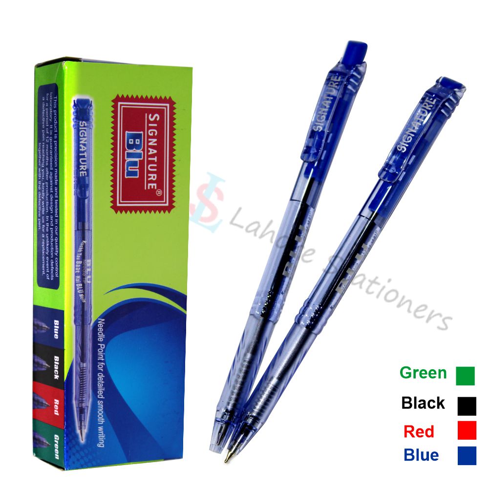 Signature BLU Ball Pen Multi Color Blue Black Red ( 10 Pc ) Ball Point Red