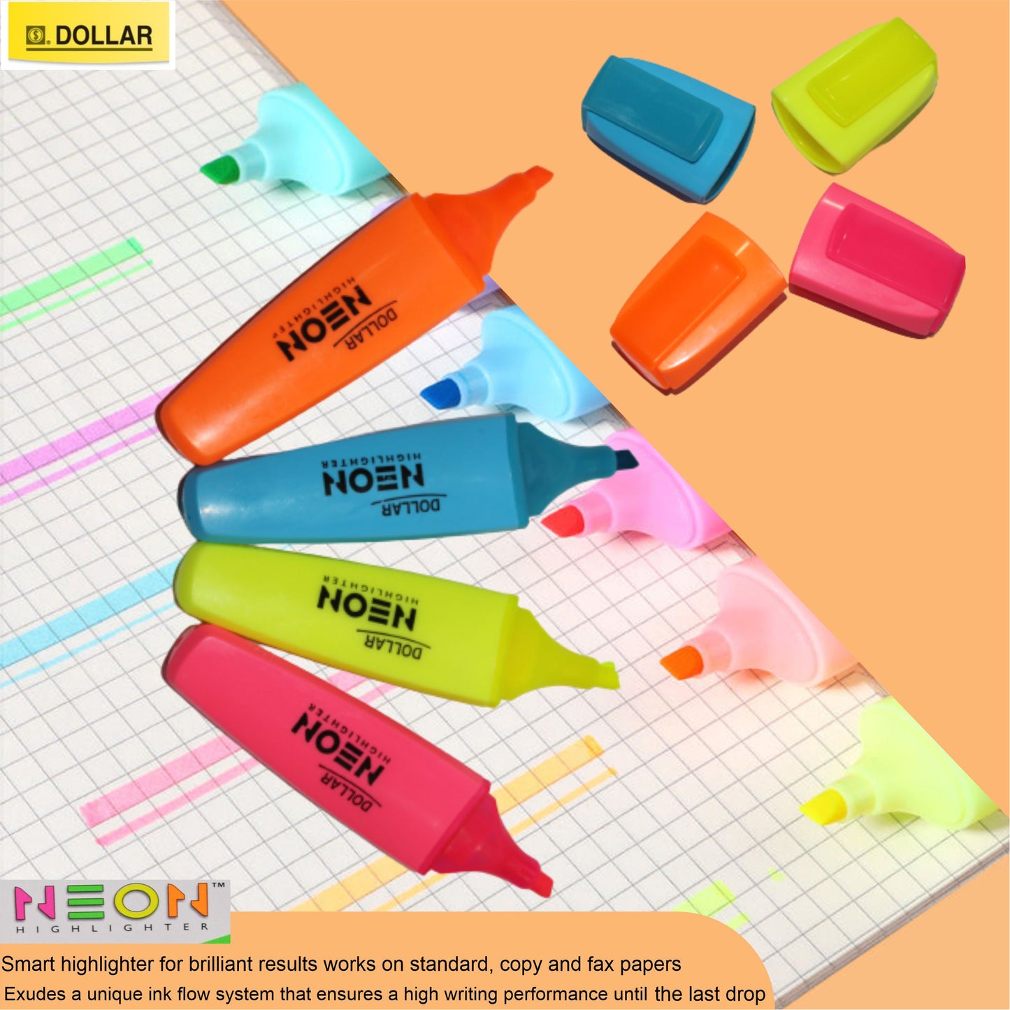 Dollar Neon Highlighter Single Piece