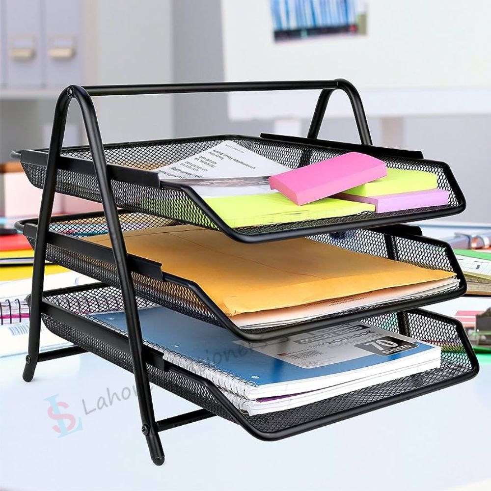 Deal 112 Metal Tray 3 Step , Pen Holder & Office Desk Organizer