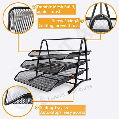 Letter Tray 3 Step Metal Mesh