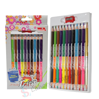 Bahadur Dual 24 Color Pencils