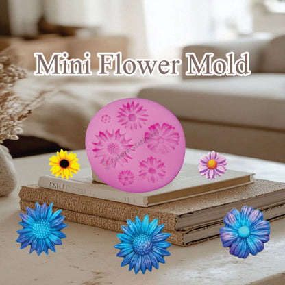 3D Mini Snowflake & Sunflower Silicone Mold for Resin Candle & Soap Crafts