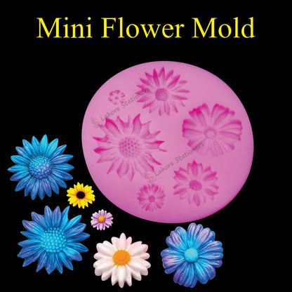 3D Mini Snowflake & Sunflower Silicone Mold for Resin Candle & Soap Crafts