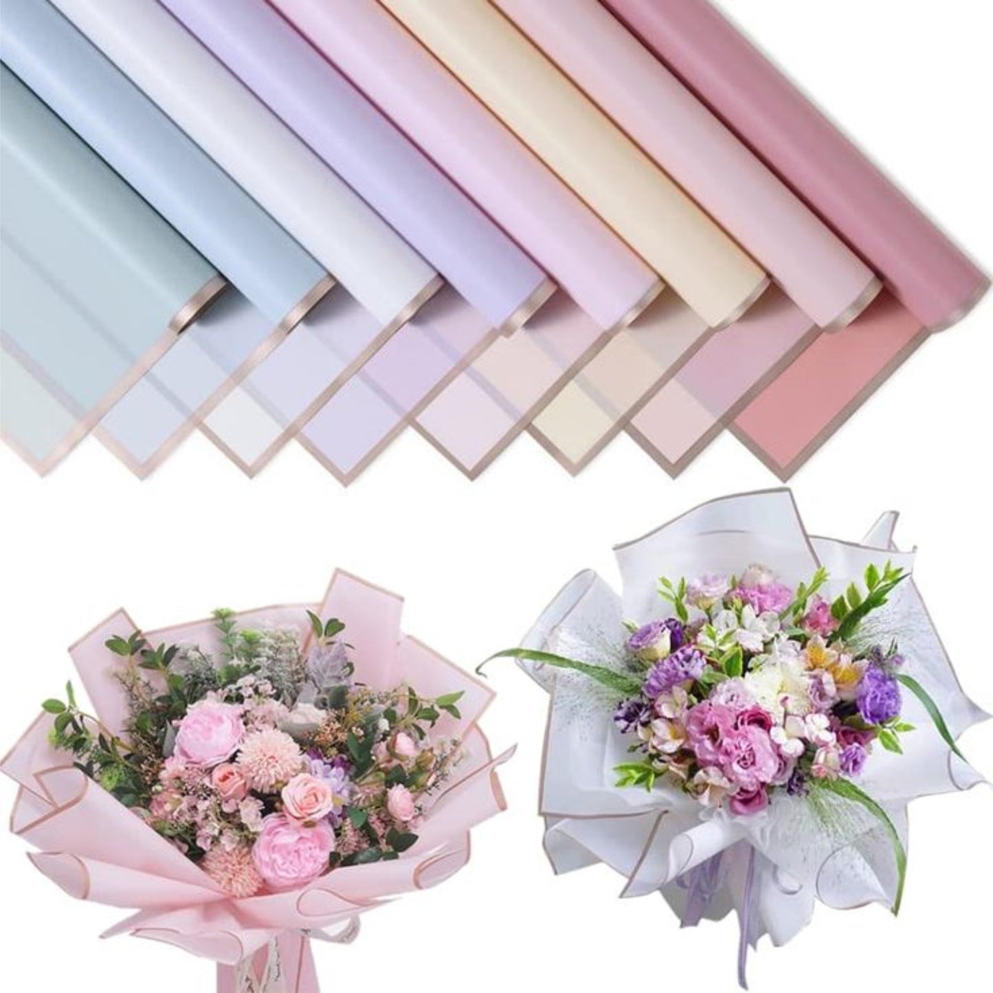 Flower Bouquet Wrapping Plastic Sheets – Pack of 20 | Transparent Floral Gift Wrap