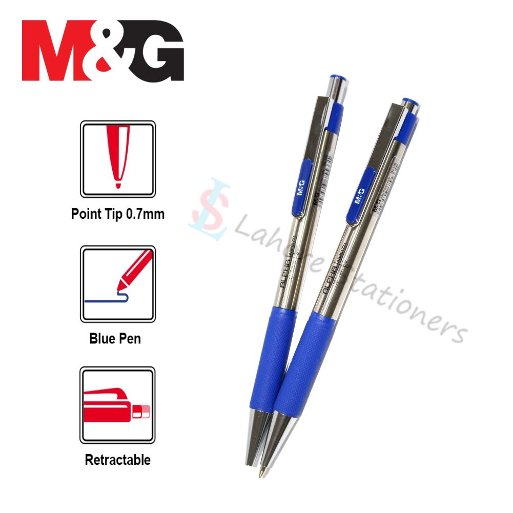 M&G High Quality Stylish Designs Alpha Metal Ballpoint Pen Blue Single Piece