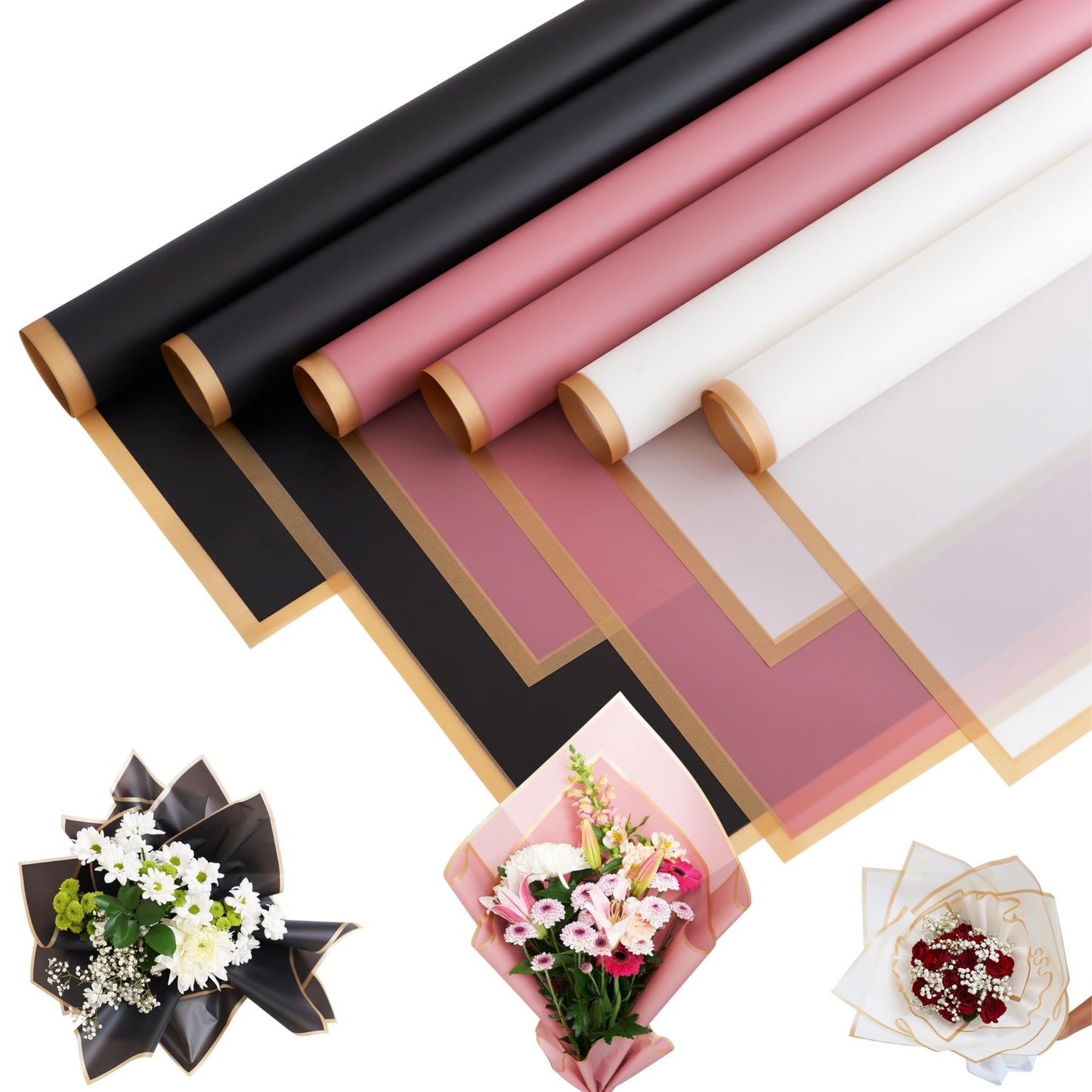 Flower Bouquet Wrapping Plastic Sheets – Pack of 20 | Transparent Floral Gift Wrap