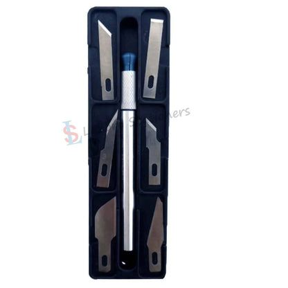 HOBBY Knife Set 7 Pcs Interchangeable 6 Sharp Blades For Art & Craft Carving and Paper Cutting Set